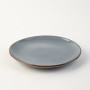 Тарілка Ideal Ceramic десертна 21 см  сіро-голуба з коричневим кантом	 Тарілка Ideal Ceramic десертна 21 см  сіро-голуба з коричневим кантом