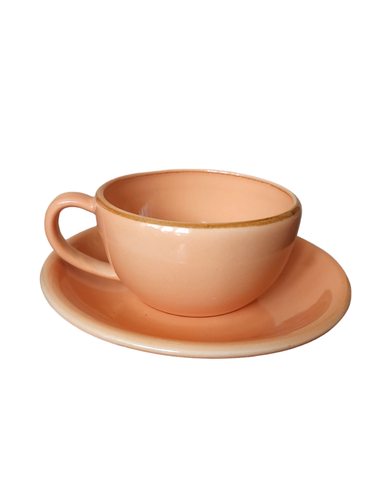 Чашка з блюдцем Ideal Ceramic 250мл, персик