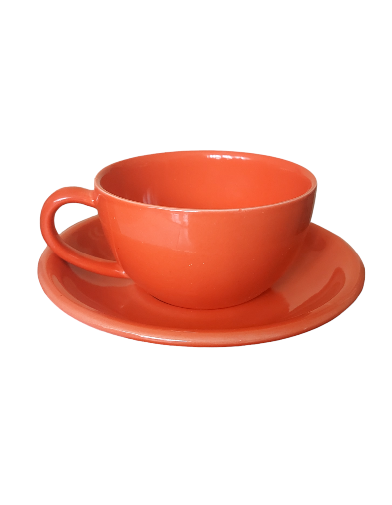 Чашка з блюдцем Ideal Ceramic 250мл, червоний