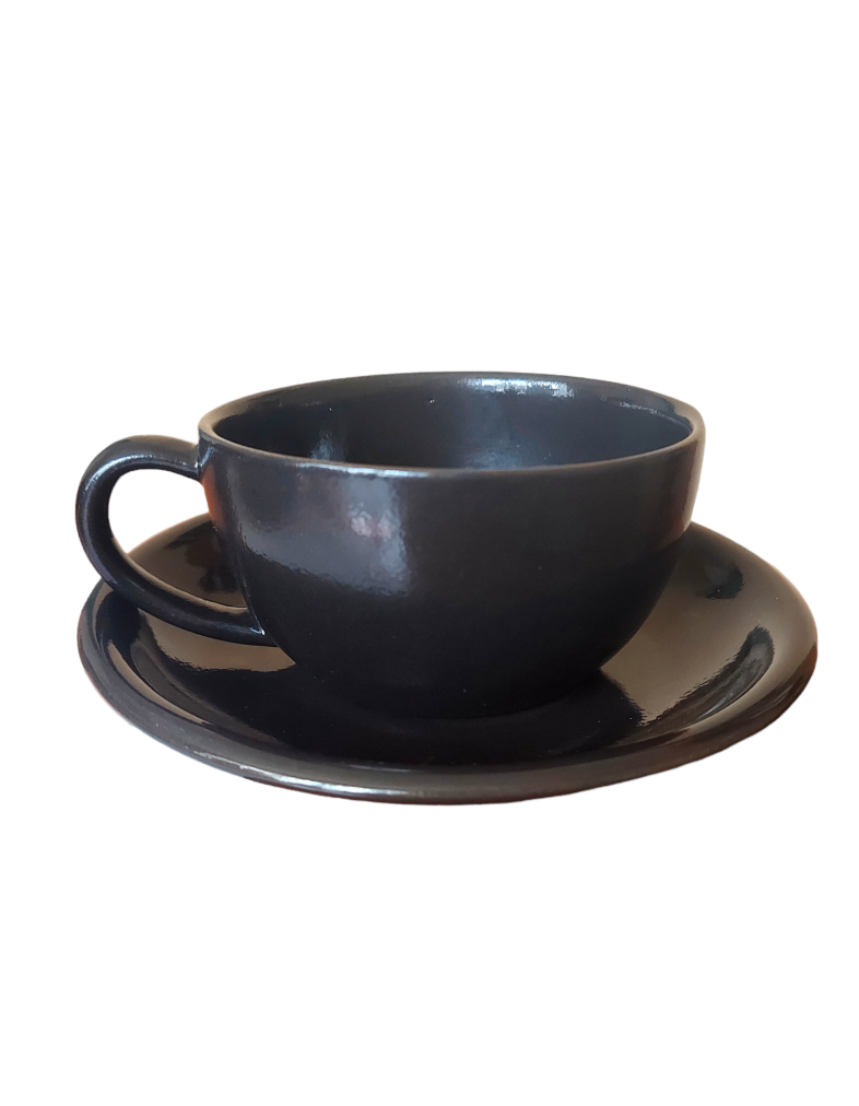 Чашка з блюдцем Ideal Ceramic 250мл, чорний