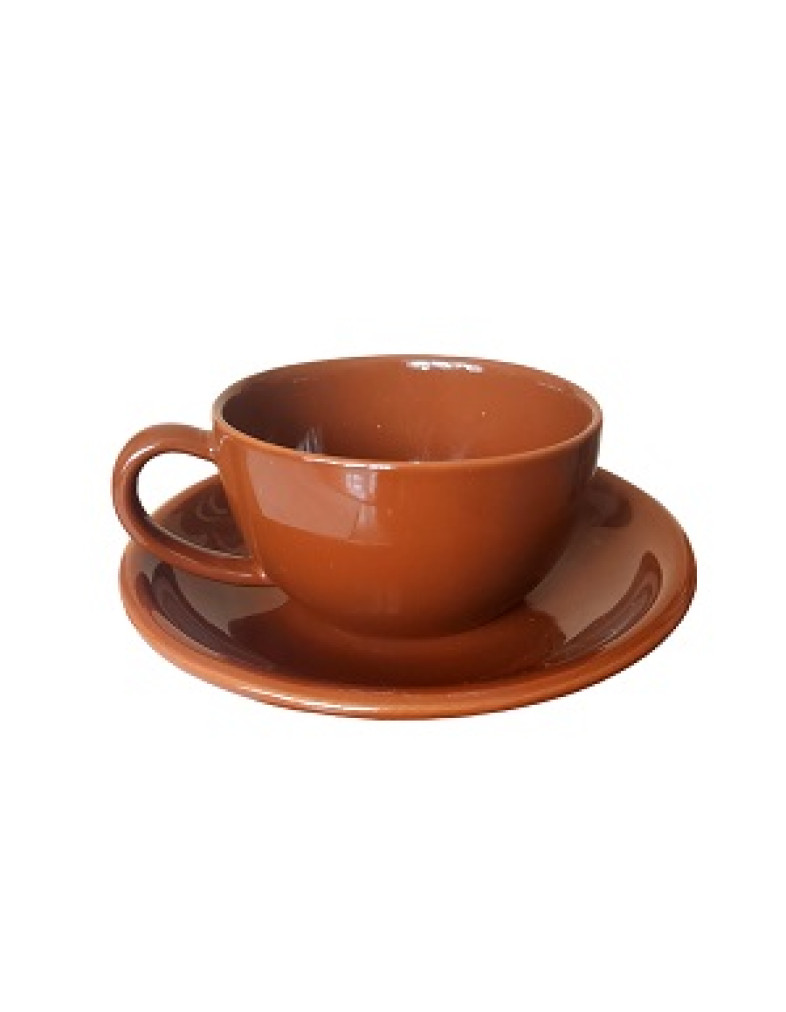 Чашка з блюдцем Ideal Ceramic 250мл, коричневий