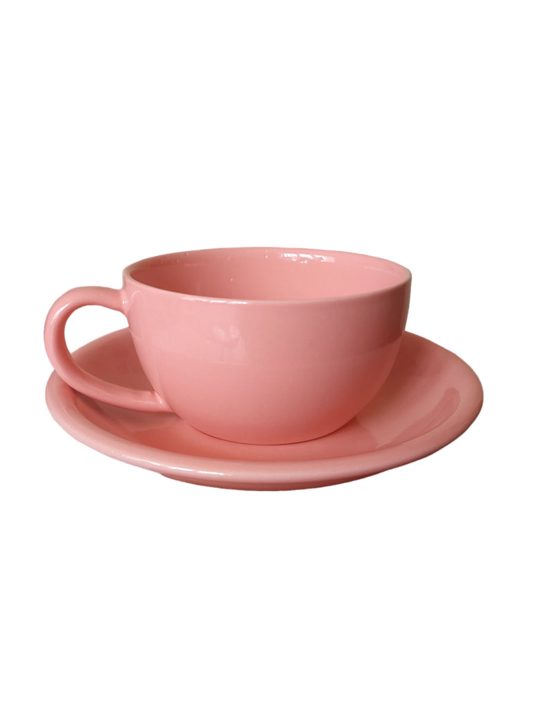 Чашка з блюдцем Ideal Ceramic 250мл, рожевий