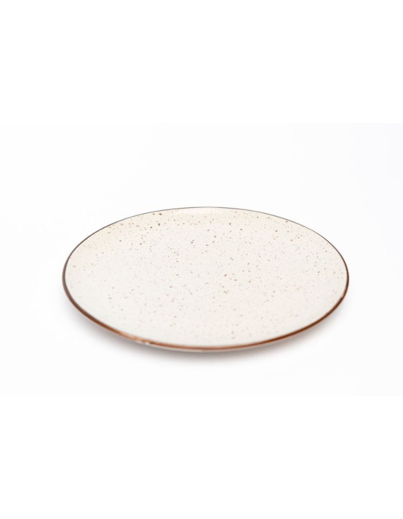 Тарілка десертна  Ideal Ceramic 21см з коричневим вкрапленням