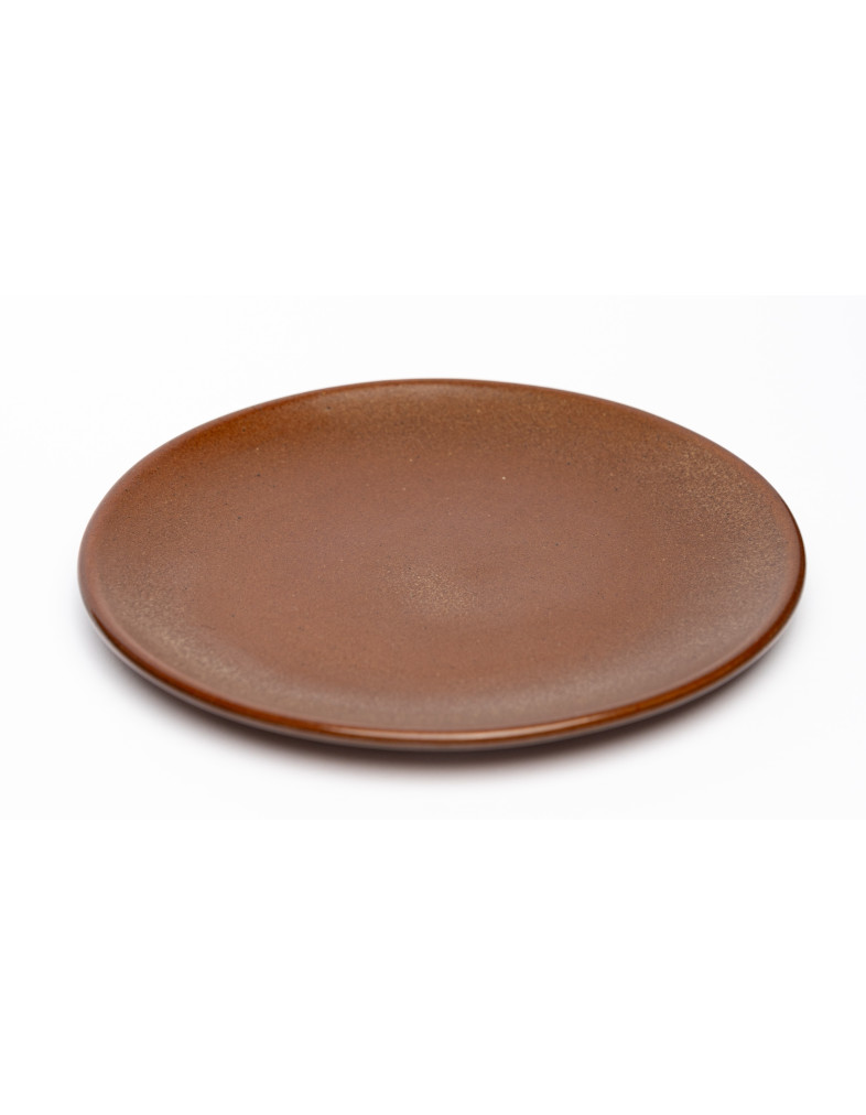 Тарілка підставна  Ideal Ceramic 25см коричневий з золотом