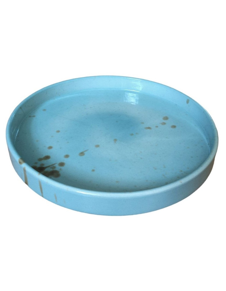 Тарілка з бортом  Ideal Ceramic , 23см бірюза з коричневим вкрапленням